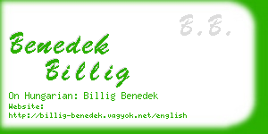 benedek billig business card